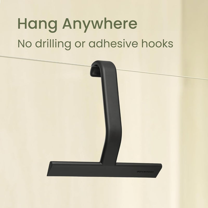 dancemoon JustHang Shower Squeegee for Glass Doors, All-One-Piece Silicone with Built-in Hook Design for Easy Hanging, Household Window Mirror Squeegee for Bathroom, Glass, Kitchen, Tile Wall, Car - Image 3